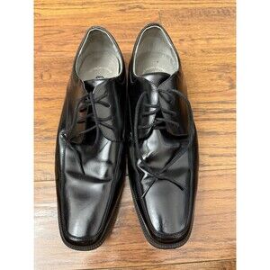Florsheim Mens 12D Black Leather Lace Up Dress Shoes Memory Foam Oxford